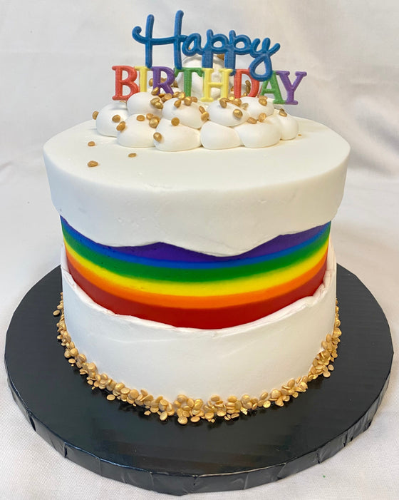 Rainbow Fault Line Cake (3 layer 6" round)