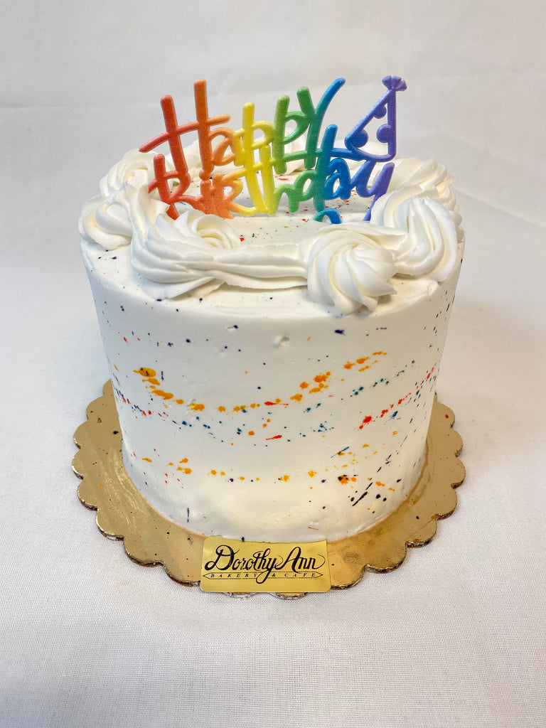 Andrea Paint Splatter Cake (3 layer 6" round)
