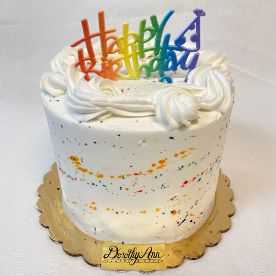 Andrea Paint Splatter Cake (3 layer 6" round)