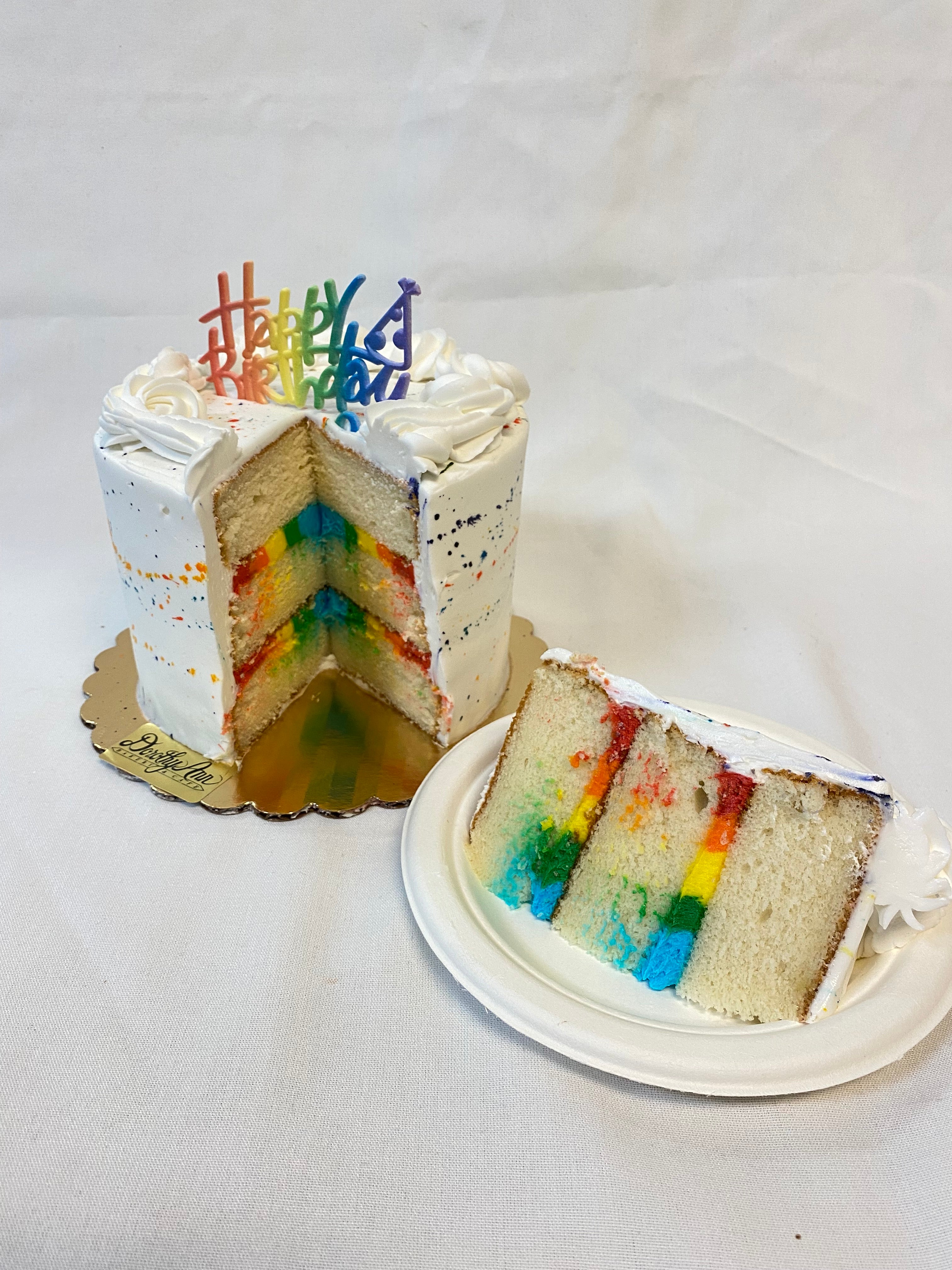 Paint Splatter Ribbon Cake