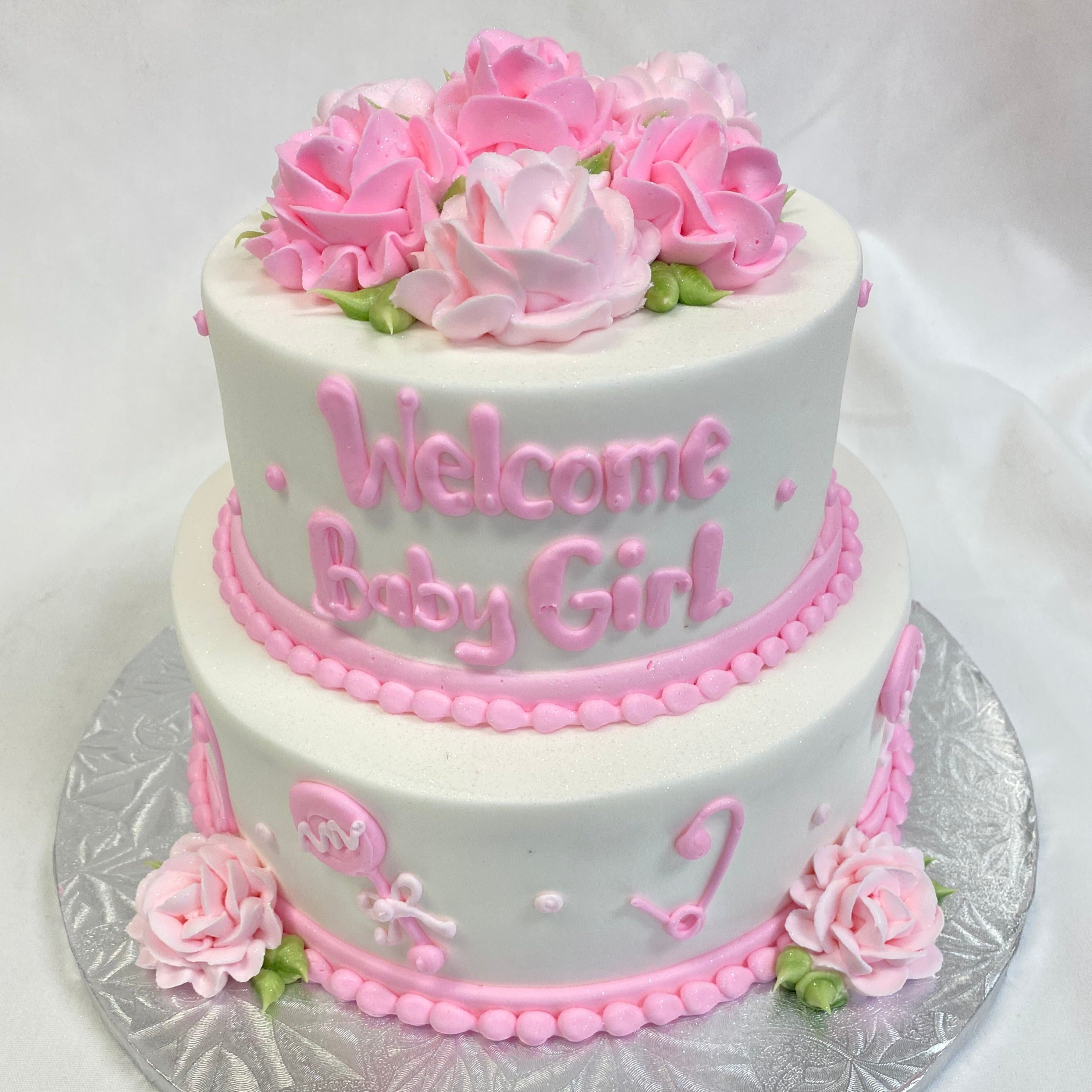 Floral Baby Shower Tiered Cake