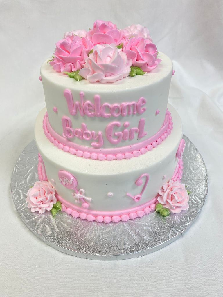 Floral Baby Shower Tiered Cake (Require 7-10 days notice)