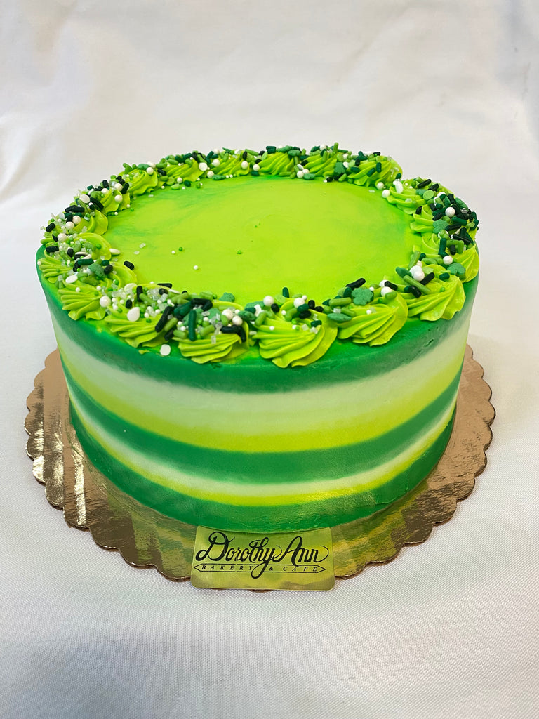 "Green" Smear Frosted Special Occasion Cake