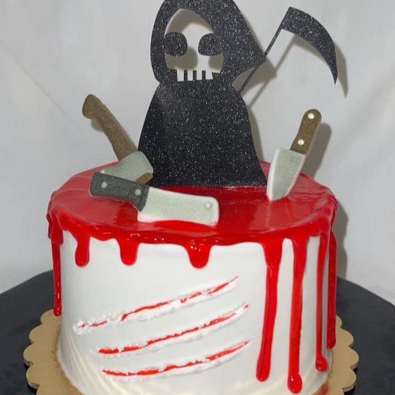 6" Grim Reaper Halloween Cake