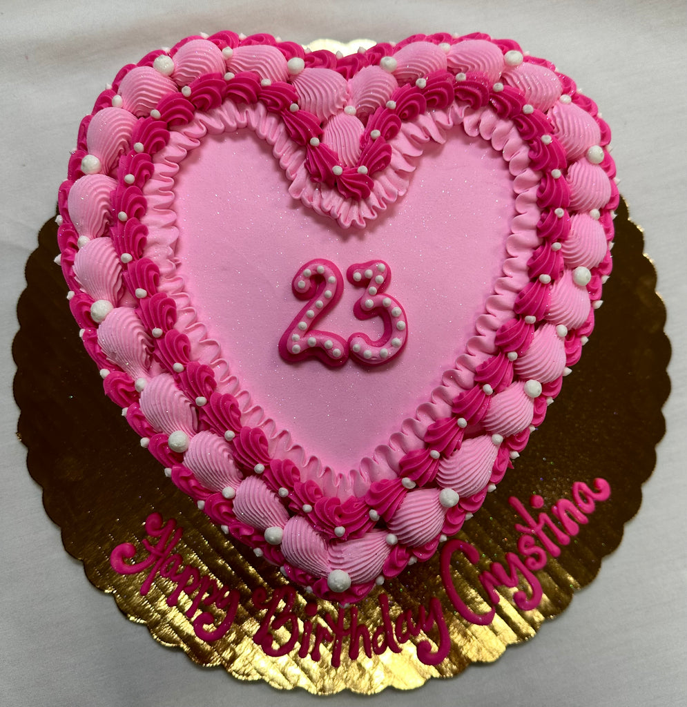 Double Layer 9" Heart Shaped Cake