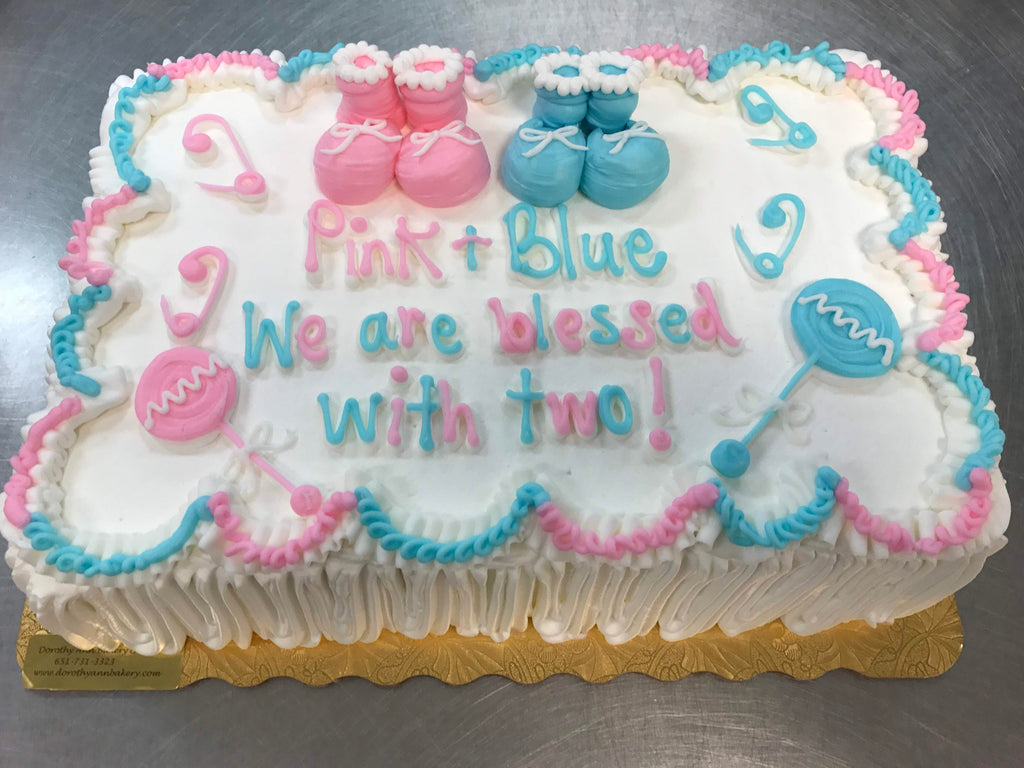 Pink & Blue Baby Cake
