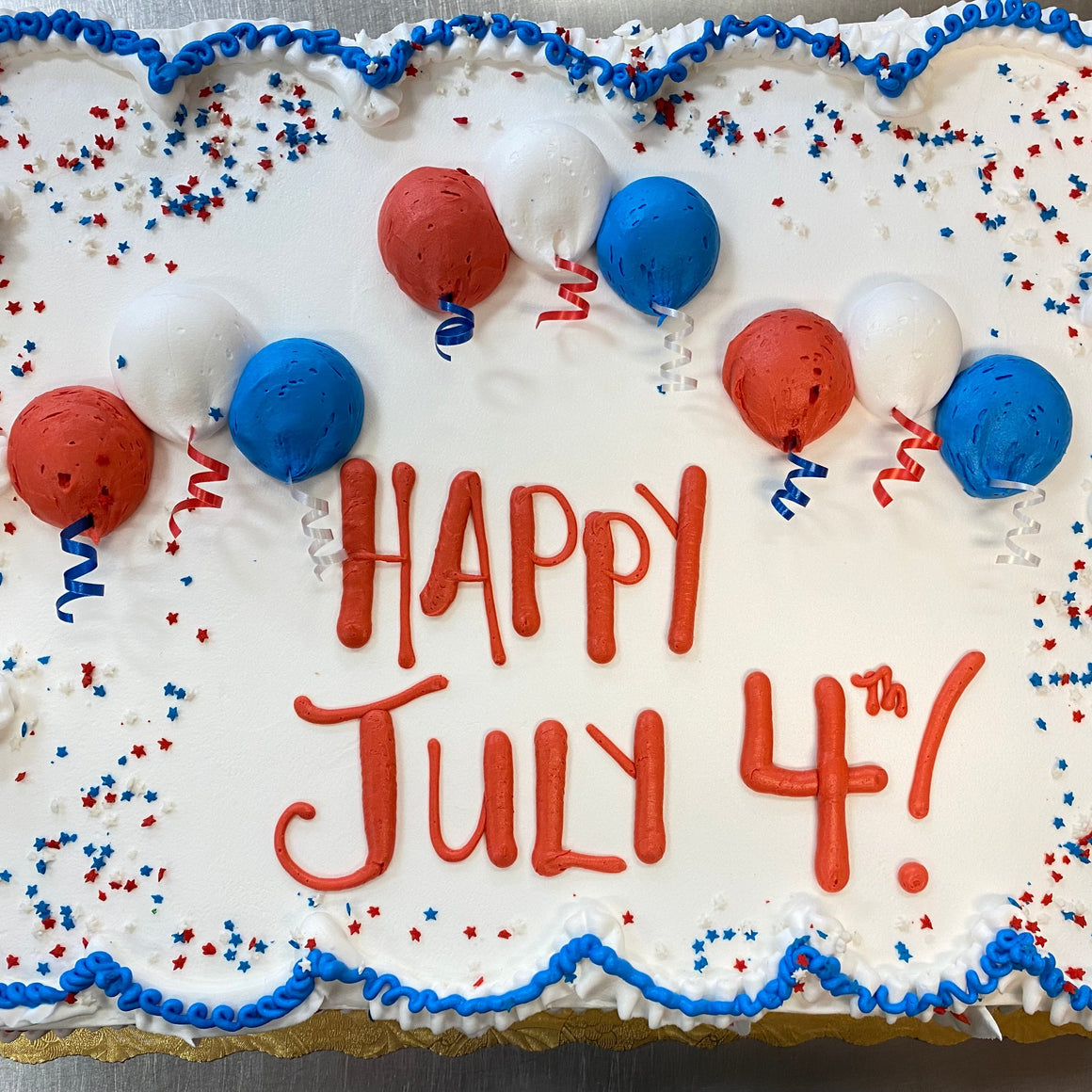 USA Colors, Traditional Balloon Design, Sheet Cake