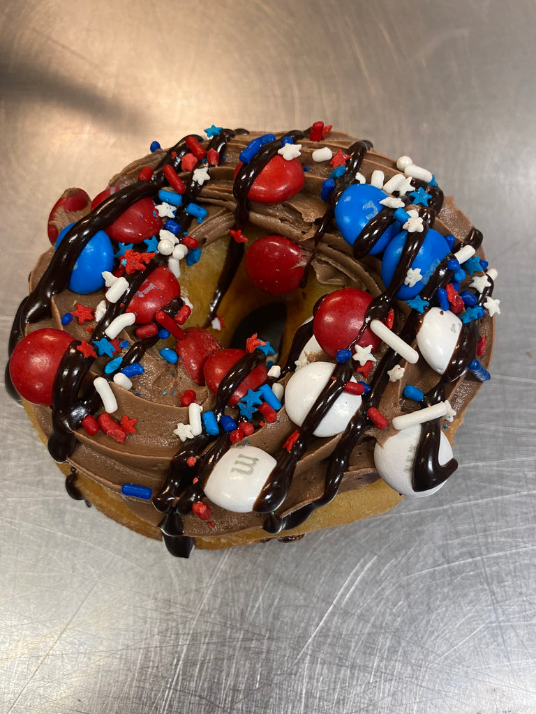 Patriotic Gourmet Chocolate Raised Donut