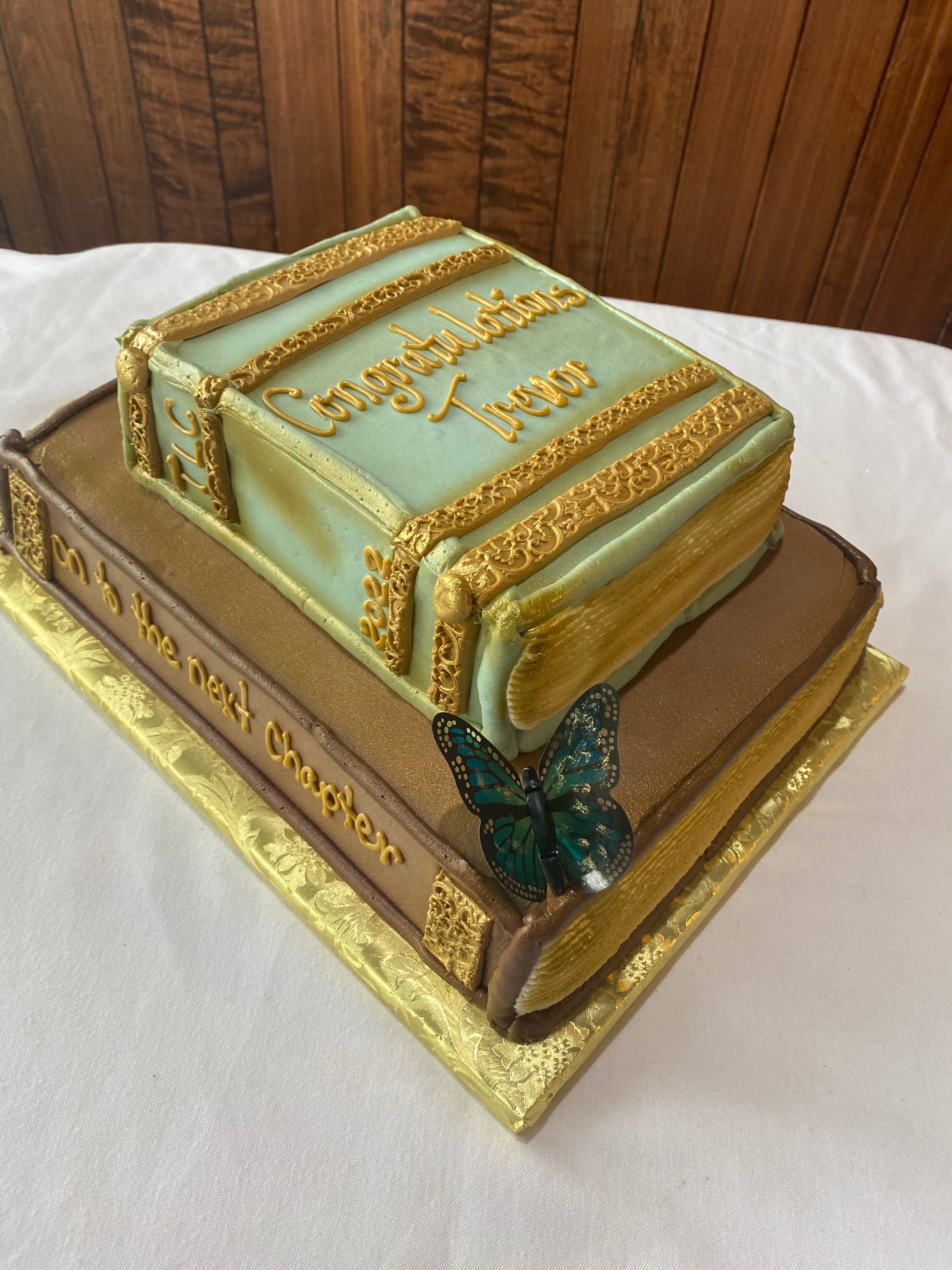 Book Cover Themed Cake - 14 inch - The London Vegan Bakery