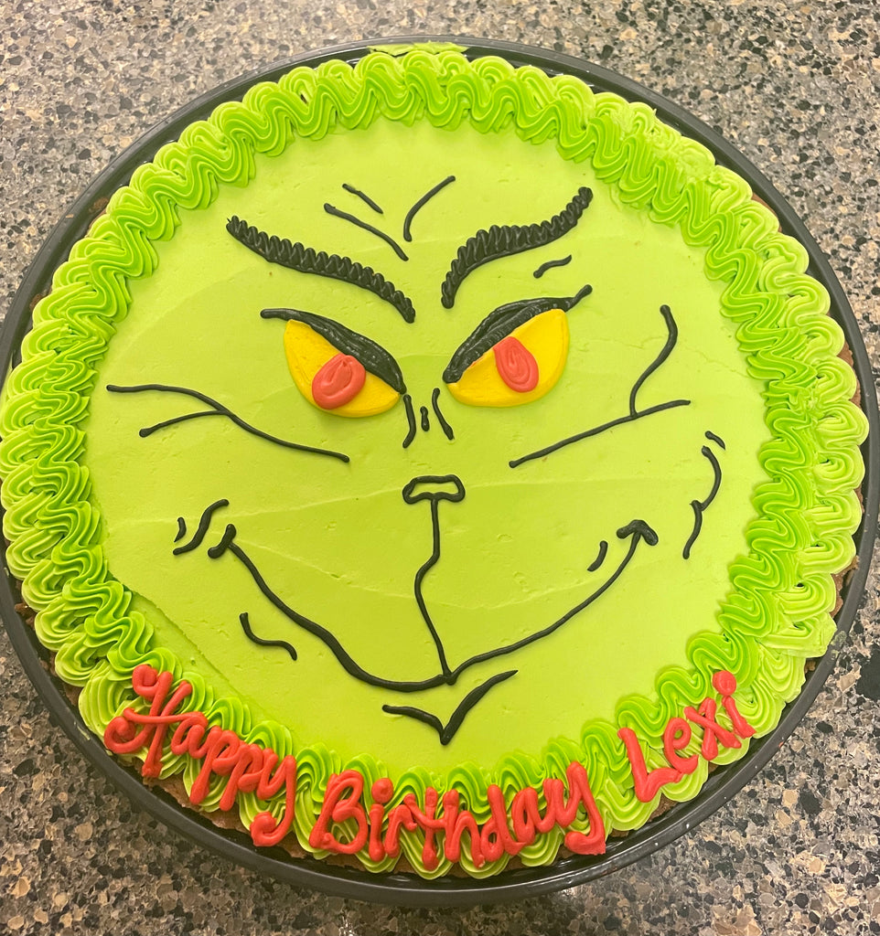 Grinch Chocolate Chip Cookie Cake