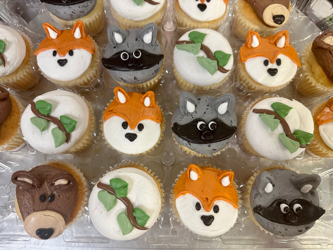 Woodland Animal Face Cupcakes