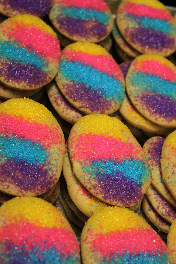 Multi colored sugar egg cookies