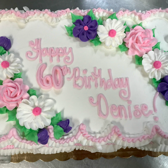 Double Floral Buttercream Cascade Sheet Cake