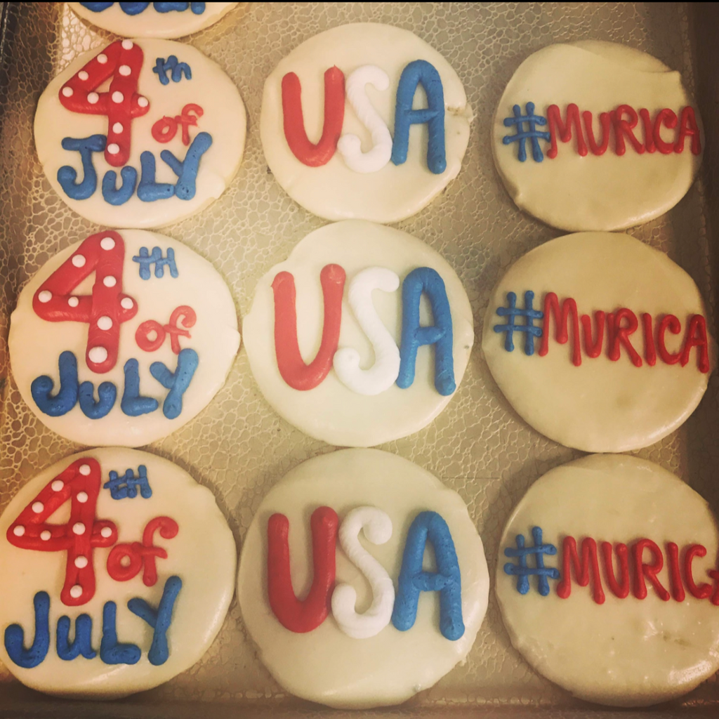 4th of July Decorated Round Cookies