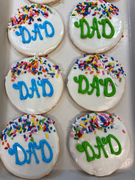DAD or PAPA Sprinkle Cookie 4" Round