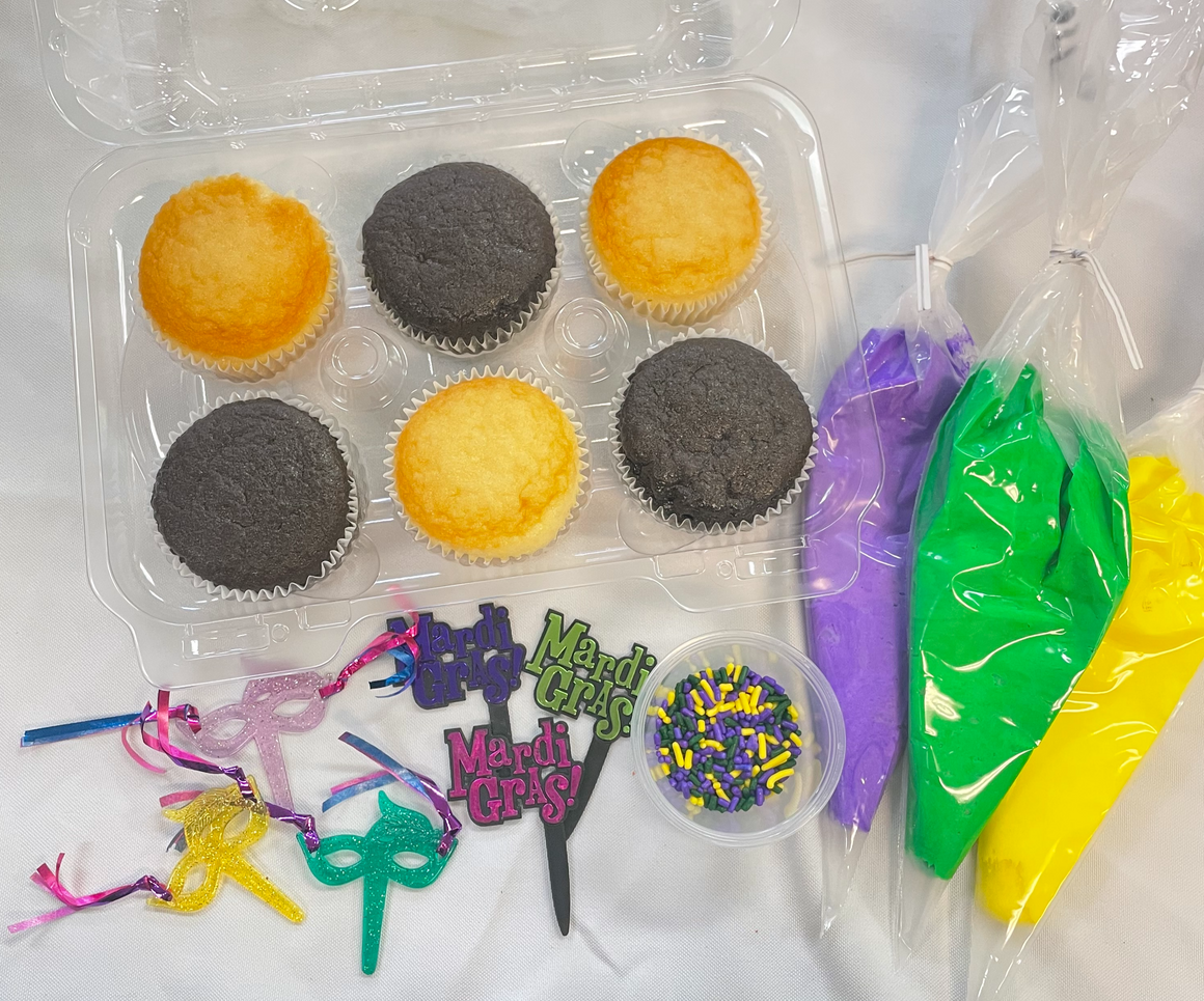 Decorate Your Own Mardi Gras Cupcakes