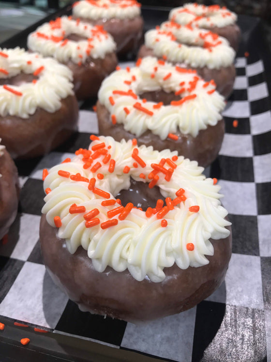 Pumpkin Donuts with Cream Cheese Frosting