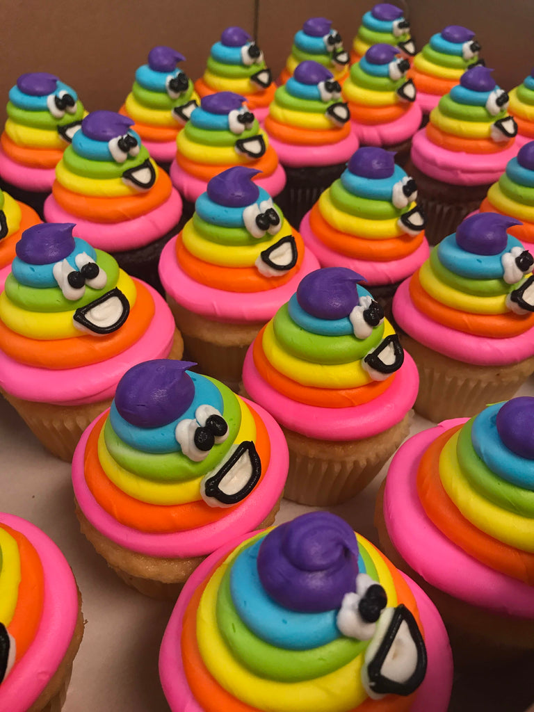 Rainbow Emoji Cupcakes